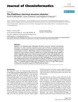 Downloaded from Ftp://Ftp.Ncbi.Nlm.Nih.Gov/Pubchem/ Helps That the Sketcher Can Be Operated Without Resorting CACTVS