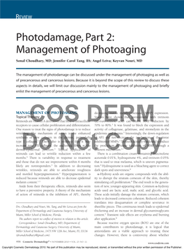 Photodamage, Part 2: Management of Photoaging