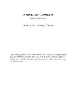 Symplectic Geometry