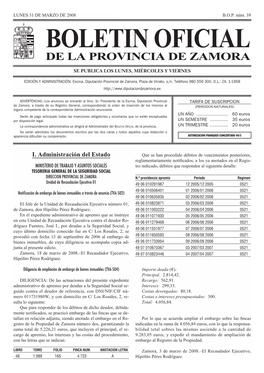 Boletin Oficial De La Provincia De Zamora