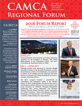 2016 CAMCA Forum Report