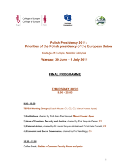 PPC in Natolin FINAL PROGRAMME