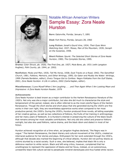 Zora Neale Hurston