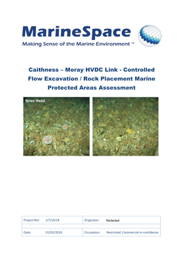 Caithness – Moray HVDC Link - Controlled Flow Excavation / Rock Placement Marine Protected Areas Assessment
