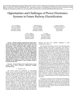 Opportunities and Challenges of Power Electronics Systems in Future Railway Electrification