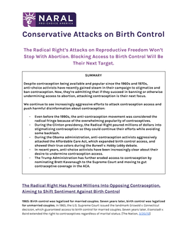 Conservative Attacks on Birth Control