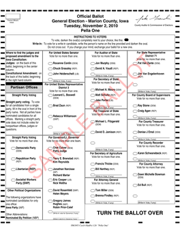 TURN the BALLOT OVER ______Nominated by Petition (NBP) (Write-In Vote for Lt