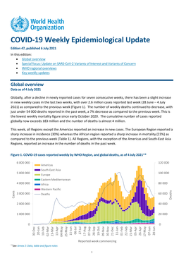 COVID-19 Weekly Epidemiological Update