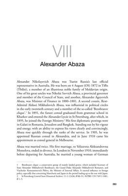 VIII. Alexander Abaza