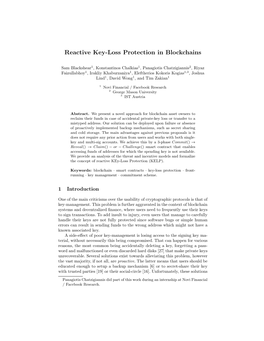 Reactive Key-Loss Protection in Blockchains