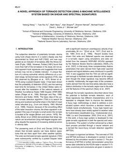 A Novel Approach of Tornado Detection Using a Machine Intelligence