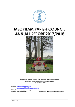 Meopham Parish Council Annual Report 2017/2018