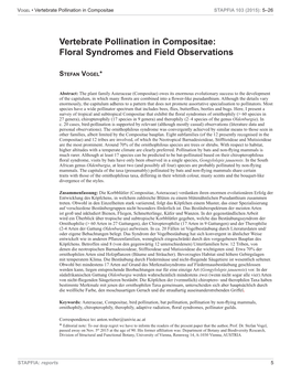 Vertebrate Pollination in Compositae STAPFIA 103 (2015): 5–26