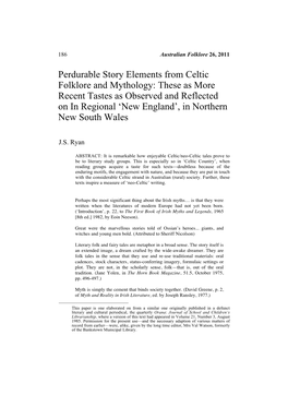 Perdurable Story Elements from Celtic Folklore and Mythology