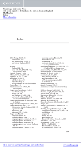 Ireland and the Irish in Interwar England Mo Moulton Index More Information