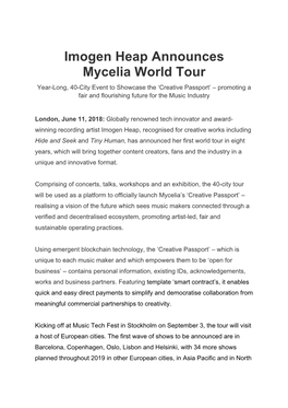Mycelia Press Release FINAL