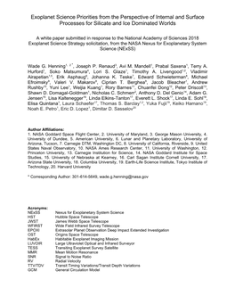 Exoplanet Science Priorities from the Perspective of Internal and Surface Processes for Silicate and Ice Dominated Worlds