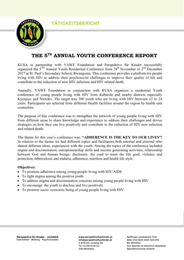 The 5Th Annual Youth Conference Report