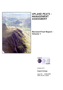 Upland Peats - Management Assessment