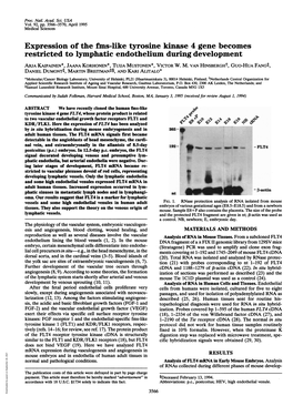 Expression of the Fms-Like Tyrosine Kinase 4 Gene Becomes Restricted