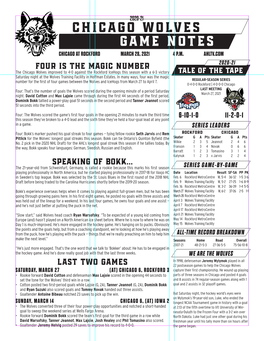 Chicaggo Wolves Game Notes