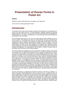 Presentation of Human Forms in Polish Art