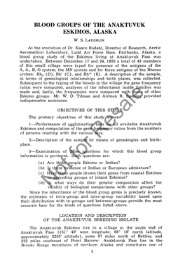 "Blood Groups of the Anaktuvuk Eskimo, Alaska
