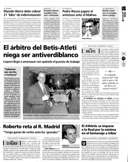 El. Árbitro Del Betis-Atieti Niega Ser Antiverdibláncó
