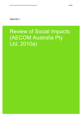Review of Social Impacts (AECOM Australia Pty Ltd, 2010A)