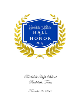 Hall of Honor 2017 Program