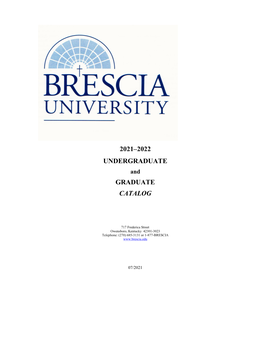 2021–2022 Undergraduate Graduate Catalog