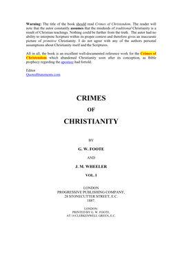 Crimes of Christianity