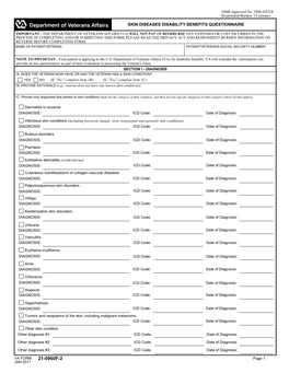 VA FORM 21-0960F-2 Page 1 JAN 2011 SECTION I - DIAGNOSIS (Continued) 1D