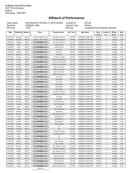 Affidavit of Performance