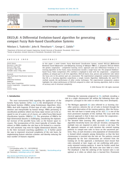 DECO3R: a Differential Evolution-Based Algorithm for Generating Compact Fuzzy Rule-Based Classification Systems