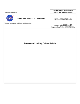 Process for Limiting Orbital Debris