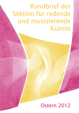 Rundbrief Der Sektion Für Redende Und Musizierende Künste