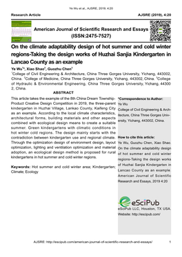 On the Climate Adaptability Design of Hot Summer and Cold Winter Regions