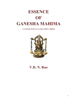 Essence of Ganesha Mahima