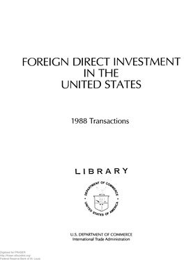 Foreign Direct Investment in the United States. Transactions