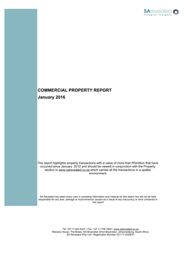 COMMERCIAL PROPERTY REPORT January 2016