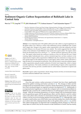 Sediment Organic Carbon Sequestration of Balkhash Lake in Central Asia