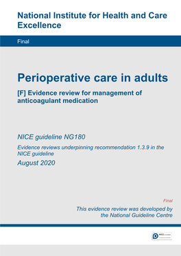 Evidence Review F: Management Of