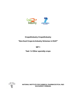 “Non-Food Crops-To-Industry Schemes in EU27” WP 1 Task 1.4 Other