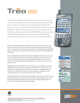 Treo 650 GSM Data Sheet