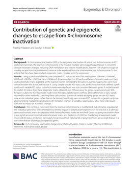 Contribution of Genetic and Epigenetic Changes to Escape from X-Chromosome Inactivation