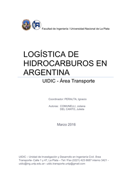 Logística De Hidrocarburos En Argentina