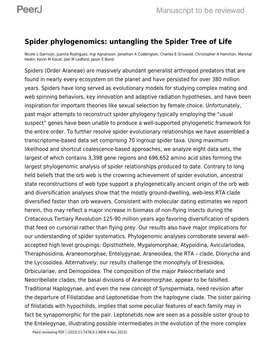 Spider Phylogenomics: Untangling the Spider Tree of Life