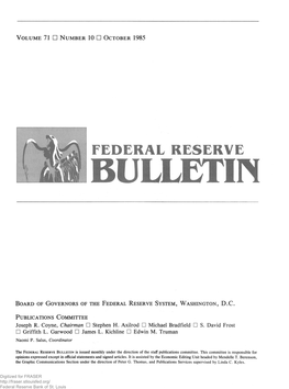 Federal Reserve Bulletin