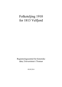 Folketeljing 1910 for 1813 Velfjord